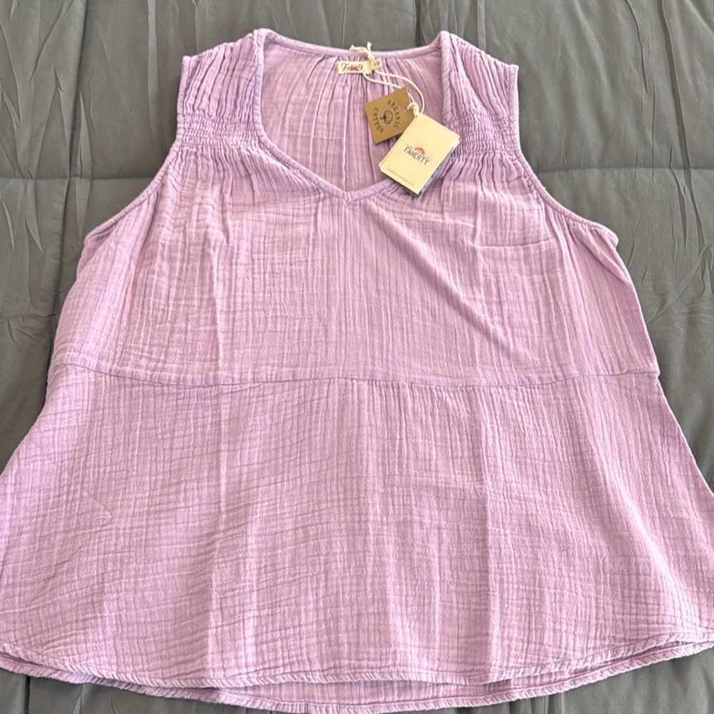 Faherty Lavender Sleeveless Tank Top